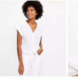 LOFT Clip V-Neck Shirt